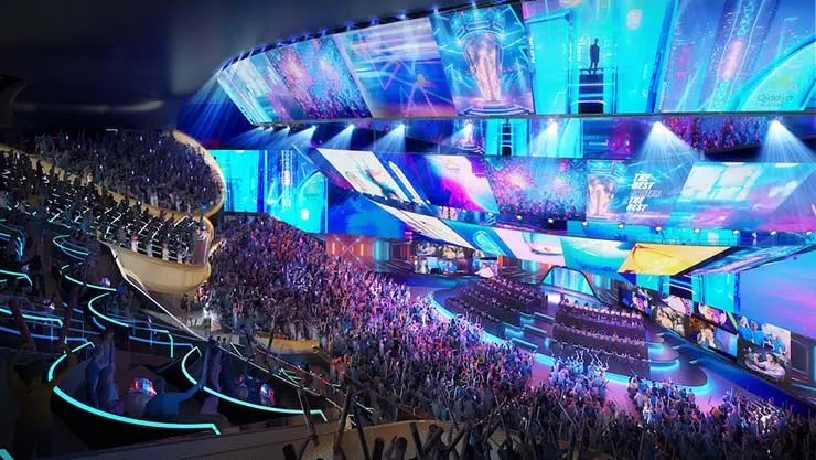 A mockup of what an esports arena might look like when the Qiddiya project is completed