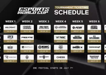 Esports World Cup Foundation reveals the schedule for its seven-week competition in Riyadh, Saudi Arabia.